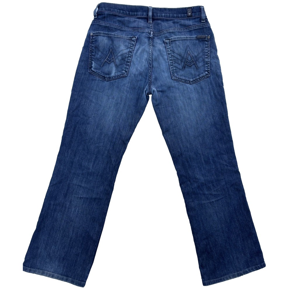 7 FOR ALL MANKIND Jeans Womens A Pocket Bootcut Distressed Denim - Size 32 Blue